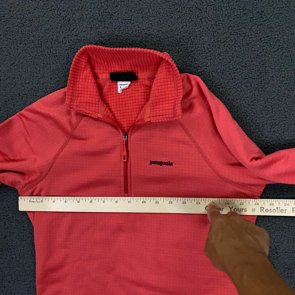Patagonia R1 Pullover FITS Women Medium Red Waffle Grid Fleece Regulator 1/4 Zip